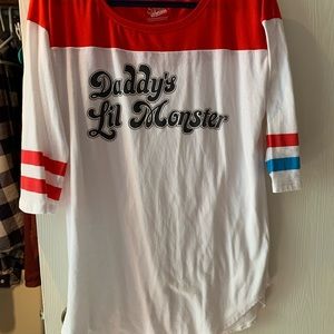 Suicide Squad “Daddy’s Little Monster” 2X Three-Quarters Top